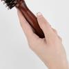 Wooden Handle Bristles Round Brush Portable Anti-static Thin Thick Long Straight Curly Hair Brush Women Girls Hair Styling Detangling Comb