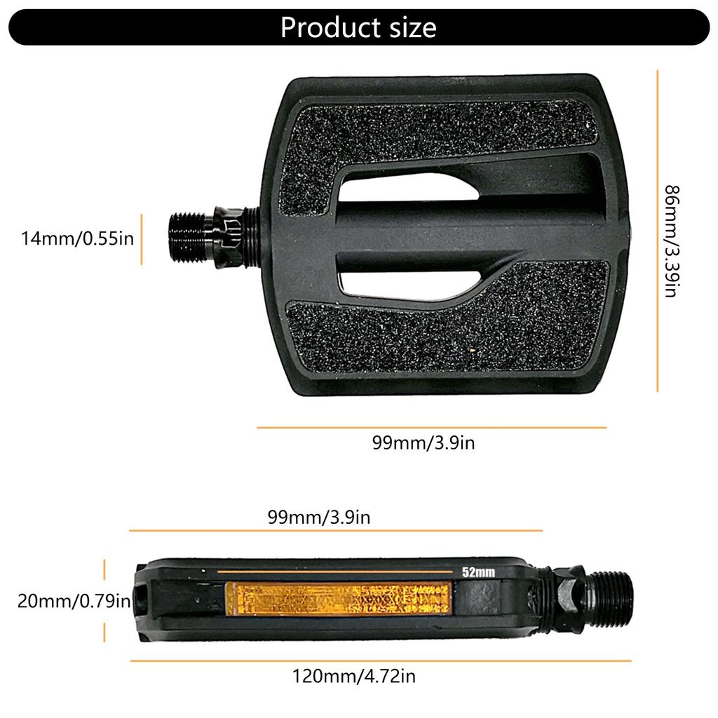 Mountain Bicycles Pedals Reflective Sheet Safety Bicycles Platform Pedals Nylon Bicycles Pedals with Sandpaper Surfaces