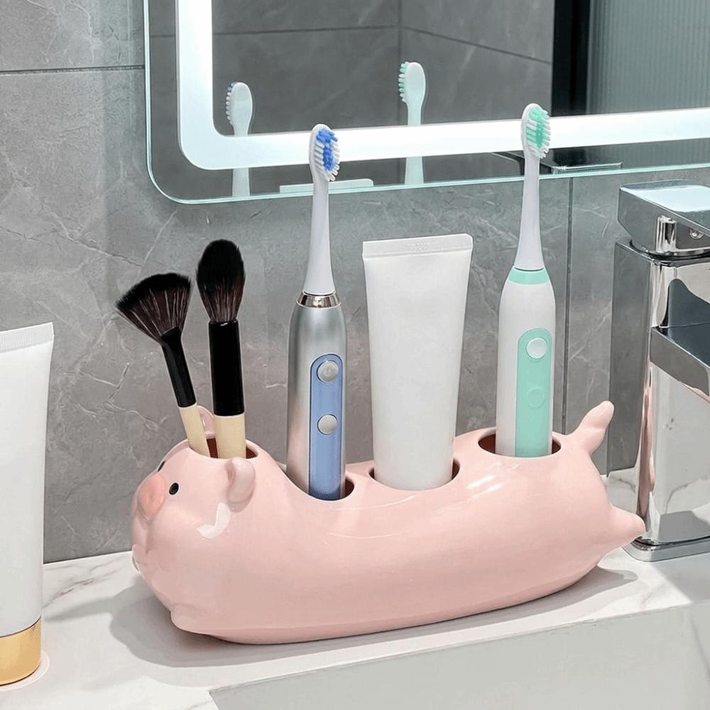 Ceramic Toothbrush Storage Rack Cartoon Electric Toothbrush Stand for Bathroom