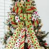 Large Green Bow Christmas Bow Ribbon Tree Topper Christmas Decorations  New Year Party