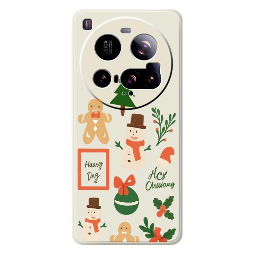 For Xiaomi 15 Ultra Case Christmas Snowman Pattern Printing Straight Edge TPU Phone Back Cover