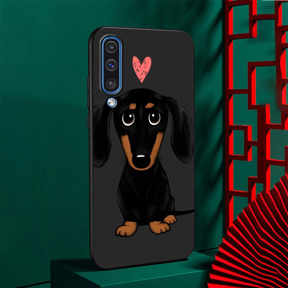 Такса Силуэт Собака Чехол для Samsung Galaxy A10s A50 A50s A02s A03s A20 A30 A20e A70 A70s A20s A30s A10 A40 A04 Черный Чехол