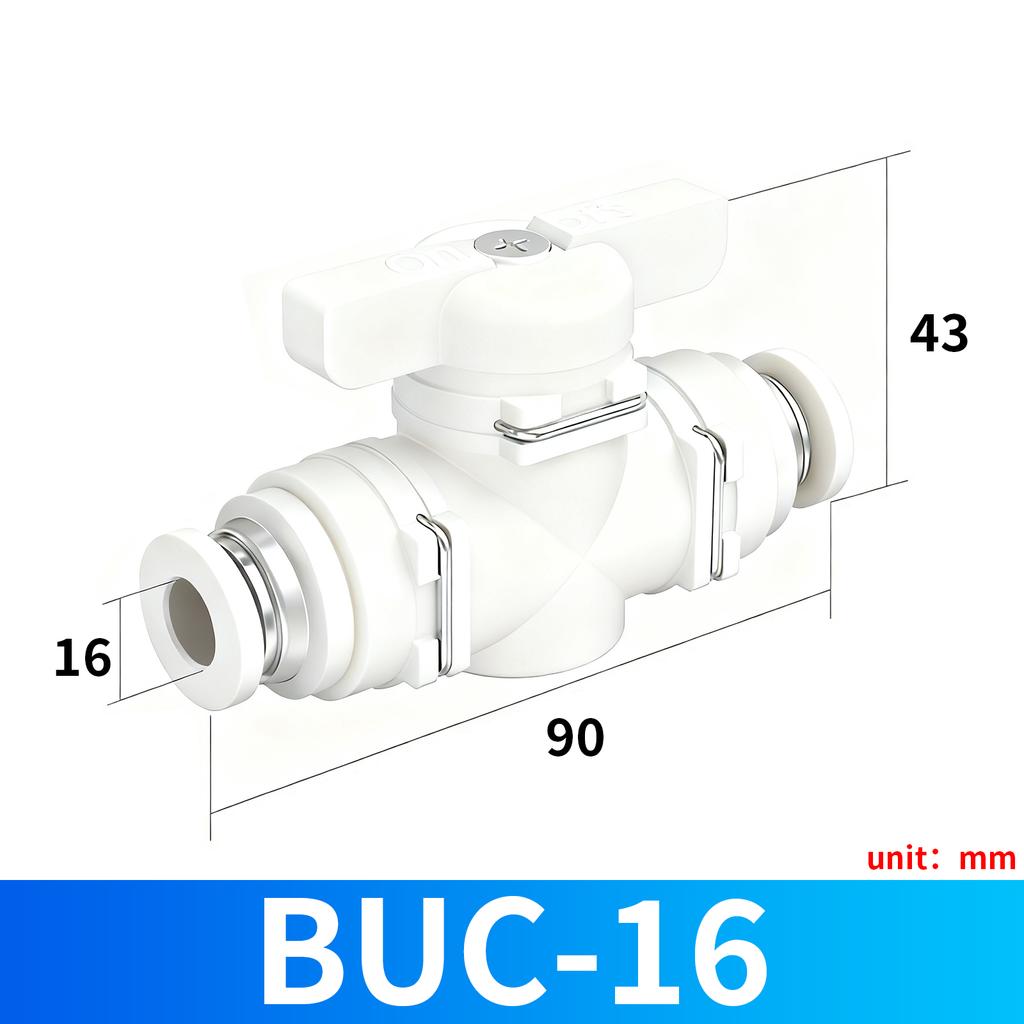 BUC 4мм 6мм 8мм 10мм 12мм 14мм 16мм Пневматический вставной быстроразъемный соединитель Ручной клапан для переключения Ручное ограничение потока