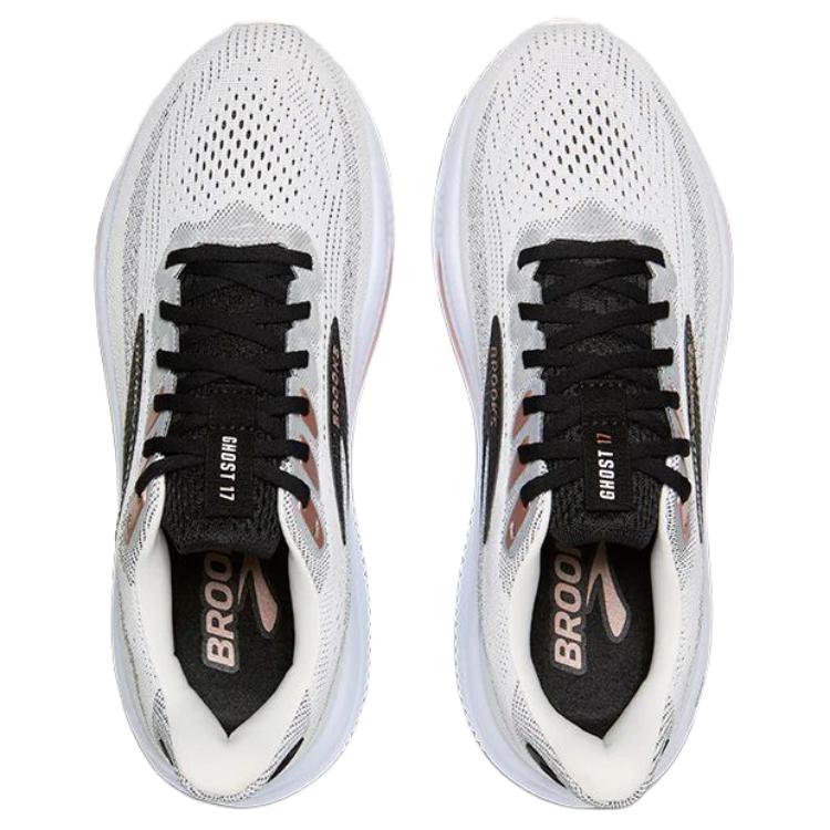 Brooks Женские кроссовки Ghost 17 Белый Черный Розовое золото 120431-1B-105