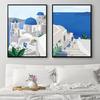 Ocean Wall Art Canvas Painting Illustrations Summer Santorini Greece Travel Poster Nature Landscape Cuadros Pictures Home Decor