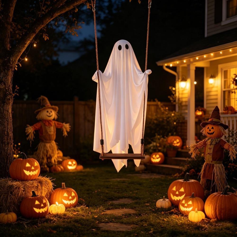 Remote-controlled Halloween Hanging Swing Ghost Luminous Ghost Swing Party
