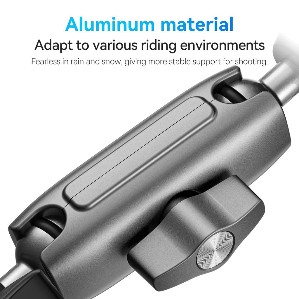 TELESIN совместим с GoPro Двойной зажим Крепление Двойное ножничное крепление Алюминиевый сплав Вращение Magic Arm Crab Scissor Clamp Трубный зажим Super Clamp