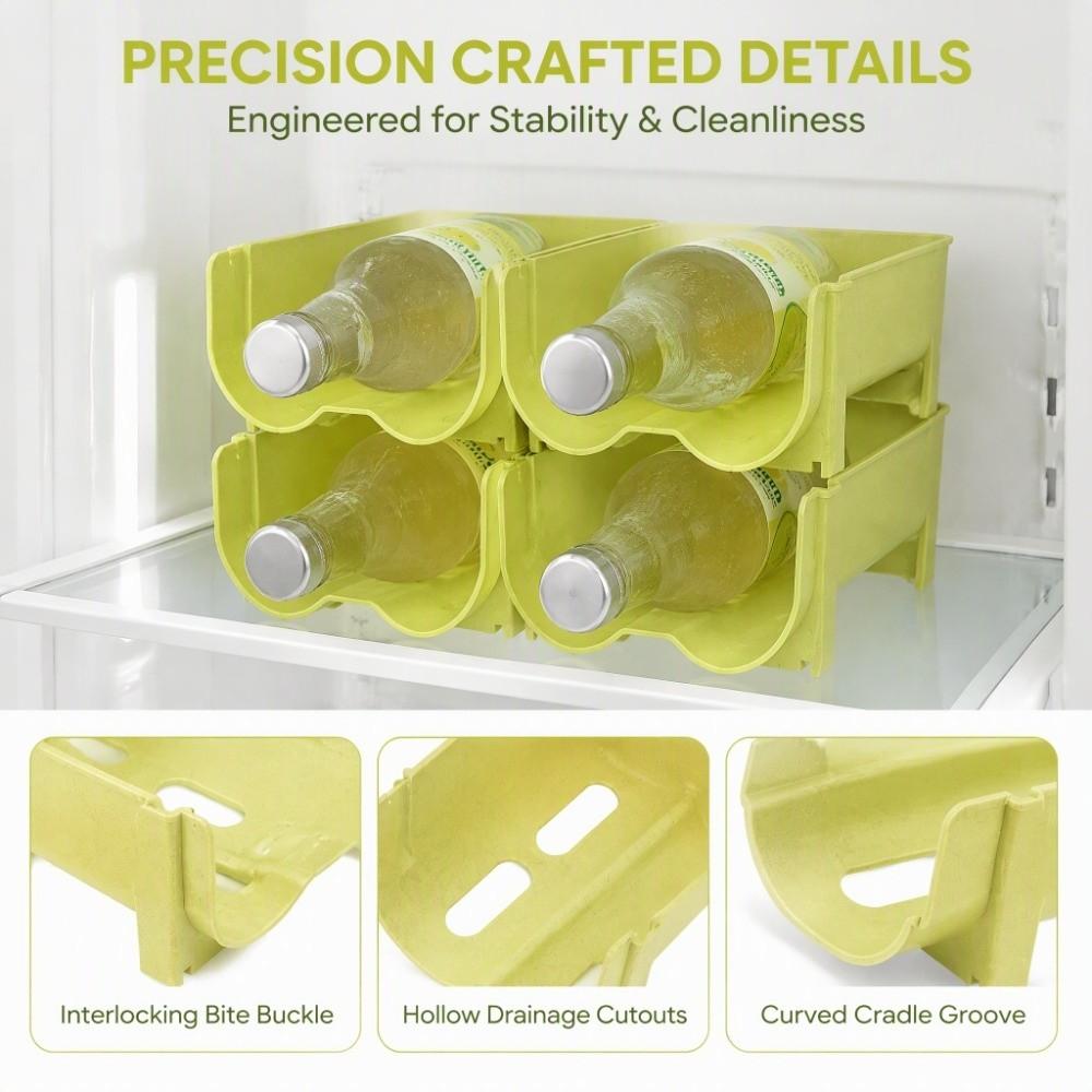 2PCS Green Can Organizer Layered Structure Stackable Can Holder Drink Storage Holder Refrigerator