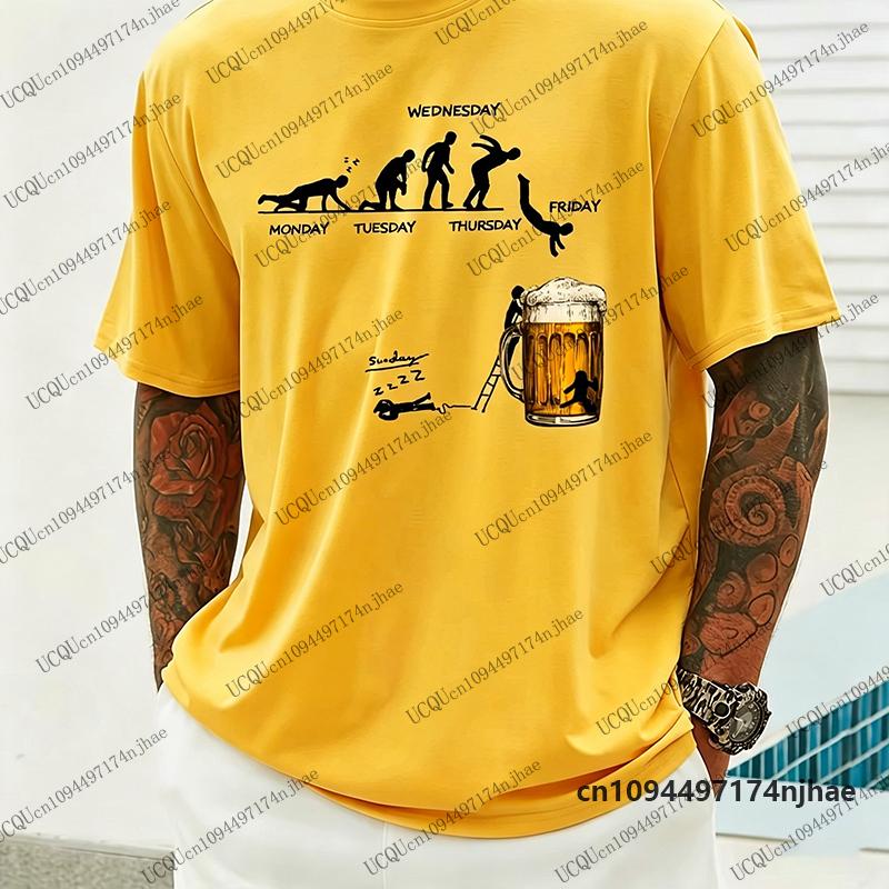 New Funy Beer Festival Pattern Print Cotton Tshirt For Unisex Summer Outdoor Casual Surfing Tees Streetwear KidsAdult Tops