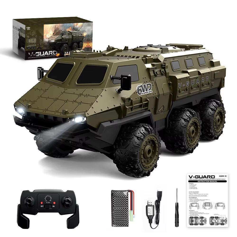 2025 Новый 1: 16 6WD RC Car Armored Remote-controll Vehicle Simulation Military Transport Truck High Speed Climbing 2.4G Model Toy Car Gift
