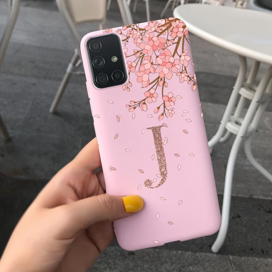 Silicone Case For Samsung Galaxy A51 Cover SM-A515F Fashion Letters Crown Soft TPU Phone Case For Samsung A31 A51 A71 Funda Capa