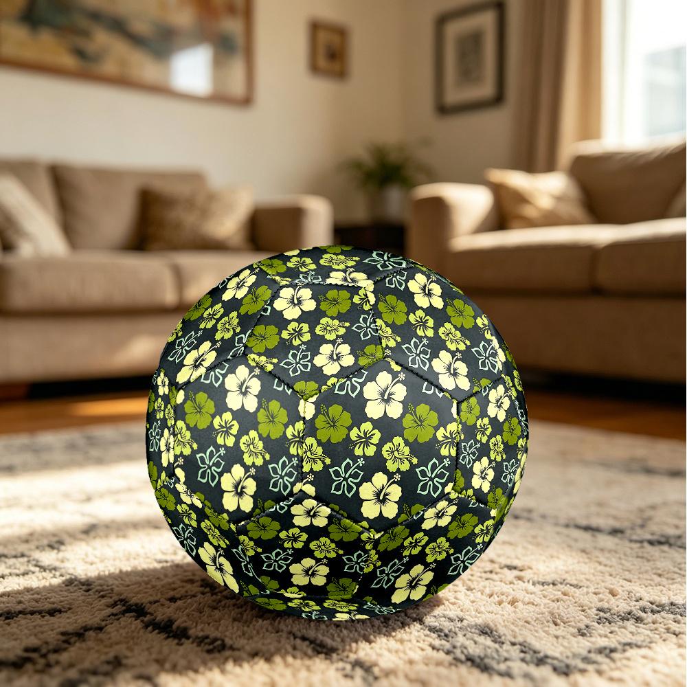 1PC Hibiscus Floral Soccer Ball Size 5 Football Machine Sewn Indoor/Outdoor Universal Football Gift W122