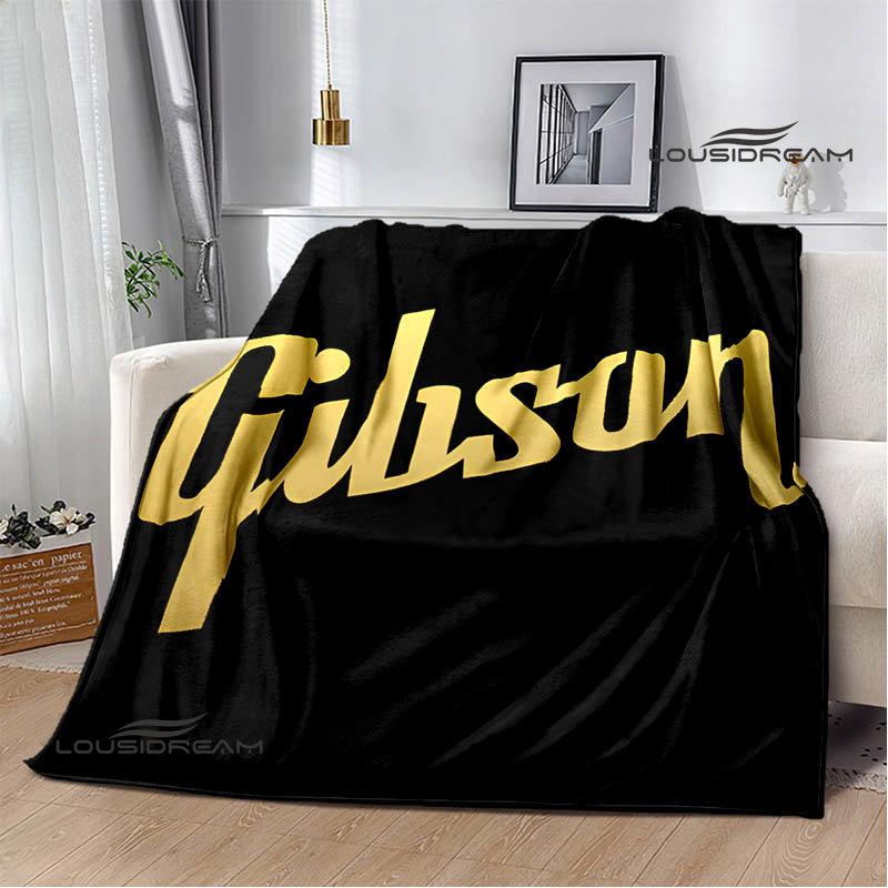 Одеяло с логотипом гитары Gibson, одеяло для согревания фланцев, одеяло для пикника, домашнее дорожное одеяло, подкладка для кровати, подарок на день рождения