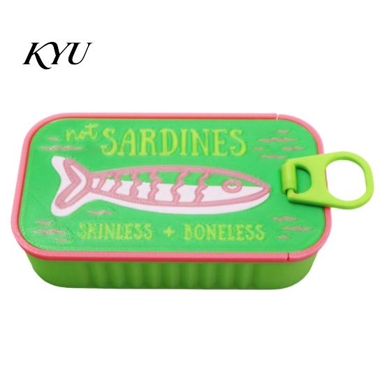 Organized Clavicle Chain Case Sardine Tin Jewelry Box with Fishbone, PLA Vintage Compact Size Decorative Vanity Accessory Organizer, Portable Storage