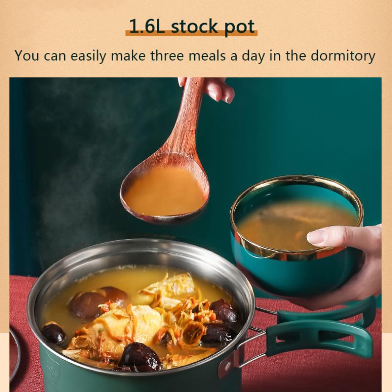 Электрическая разделенная кастрюля, складная мультиварка, сковорода, пароварка, рисоварка, супница, водонагреватель для путешествий