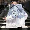 Мужское пальто Повседневное Корейский стиль Весенняя Модная Тонкая куртка С капюшоном Студенческая Рабочая куртка Harajuku Уличная одежда