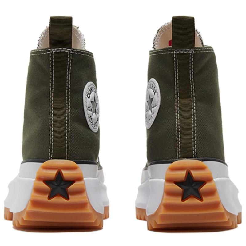 Converse Run Star Hike Heightened Platform High Top Canvas Shoes Unisex Army Green