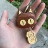 Деревянный мультяшный кот, подвеска для автомобиля, милый брелок для ключей, подвеска для сумки, подарок, эбеновая подвеска на удачу