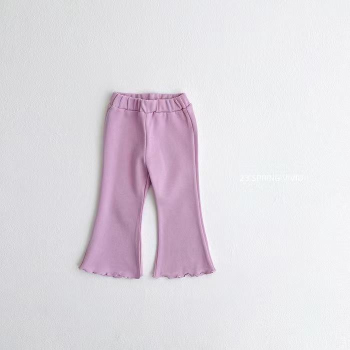Брюки клеш в корейском стиле для маленьких девочек - Модная повседневная одежда с оборками для весны, лета и осени