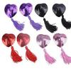 Tassel Heart Sequin Nipple Covers – Sexy Lingerie Accessories with Blood Drop Design