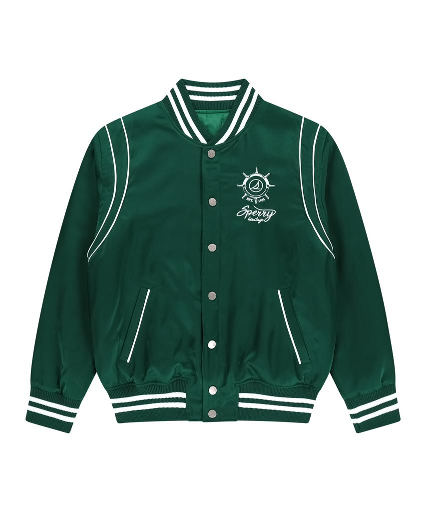 Sperry Heritage Satin Varsity Jacket_Green [Sprj_0003]