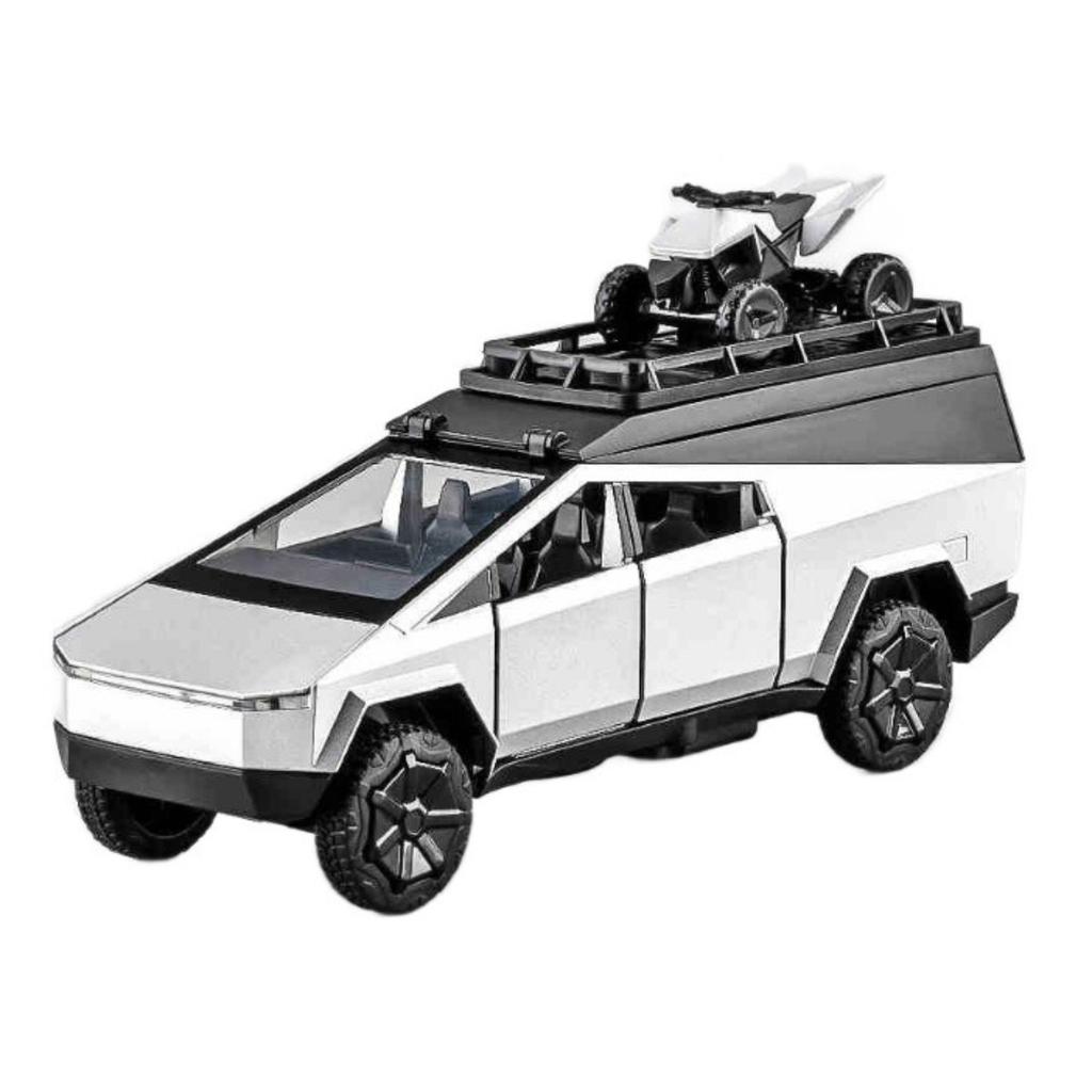1/32 Tesla Cyber Грузовик Пикап Сплав Кемпинг RV Модель Автомобиля Литье под Давлением Металлическая Игрушка Фургон Автодом Туристический Автомобиль Модель Звук Свет Подарки для Детей