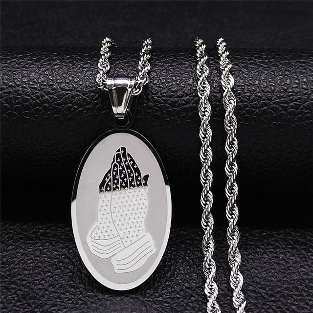 Длинное ожерелье из нержавеющей стали Девы Марии, мужское ювелирное золотое колье-чокер в стиле хип-хоп, ожерелье для мужчин N17850