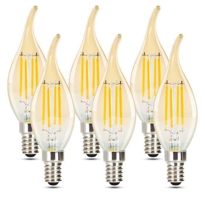 Ampoule LED E14 - NETTLIFE - Filament rétro Edison - 6 pièces - 4W 2700K - Blanc chaud non-dimmable