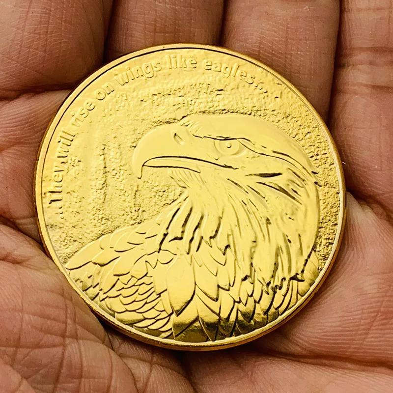 Aesea Vulture Gold Plated Commemorative Medal Relief Creative Play Gold Coin Commemorative Coin Eagle Coin
