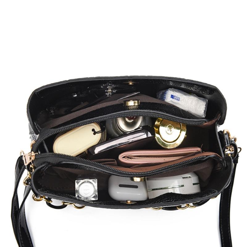 Yogodlns Женская большая сумка Дизайнерские роскошные сумки Крокодиловый узор Ведро Простая женская сумка через плечо