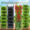 Vertical Wall-Mounted Plant Bags, Multi-Pocket Felt Grow Bags for Balcony Flowers and Trees