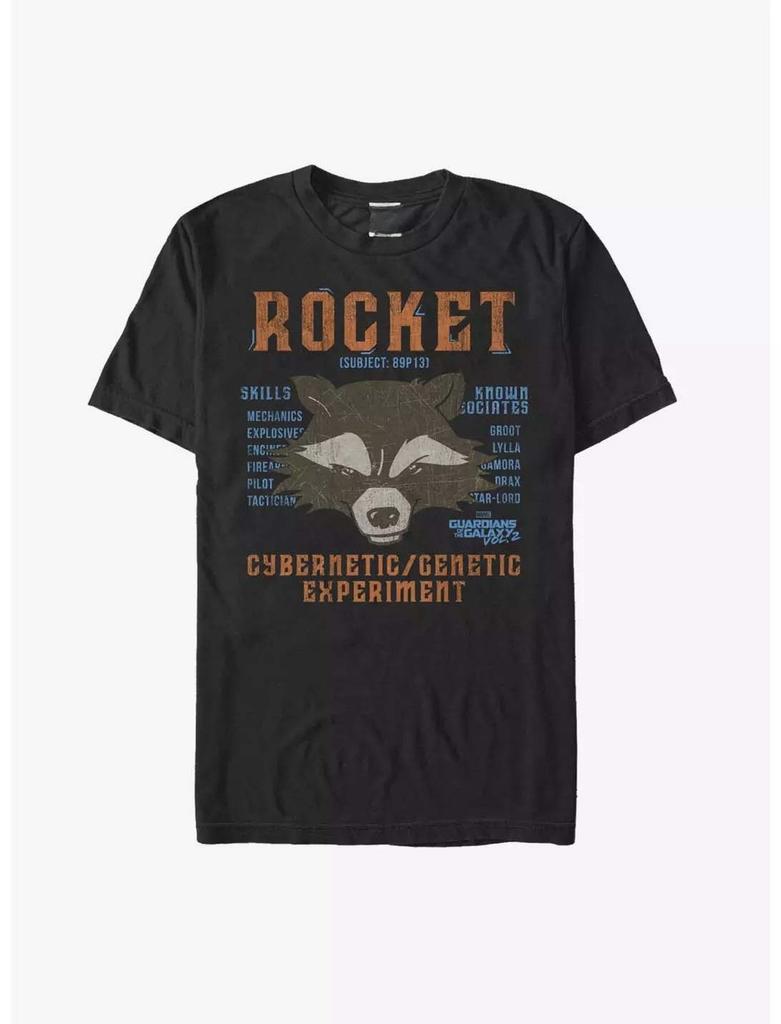 Genuine 2026 New Guardians of The Galaxy Rocket Raccoon Print Plus Size Men's Short Sleeve Loose Crew Neck T-Shirt
