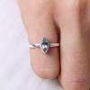 Blue Topaz Marquise Gemstone Ring, Handmade Ring, Stacking Ring, 925 Sterling Silver, Bezel Ring, Anniversary Ring