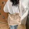 Большая вместительная сумка для студентов колледжа, женская, 2024 года, простая, повседневная, сумка через плечо, портативная сумка для покупок