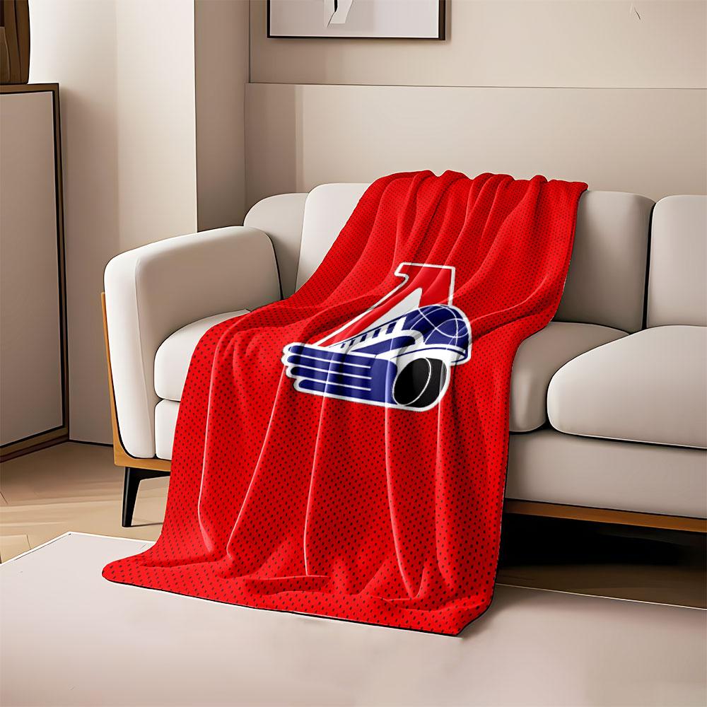 Red Sports Logo Design print blanket soft and cozy perfect for the living room bed sofa or a nap,gift