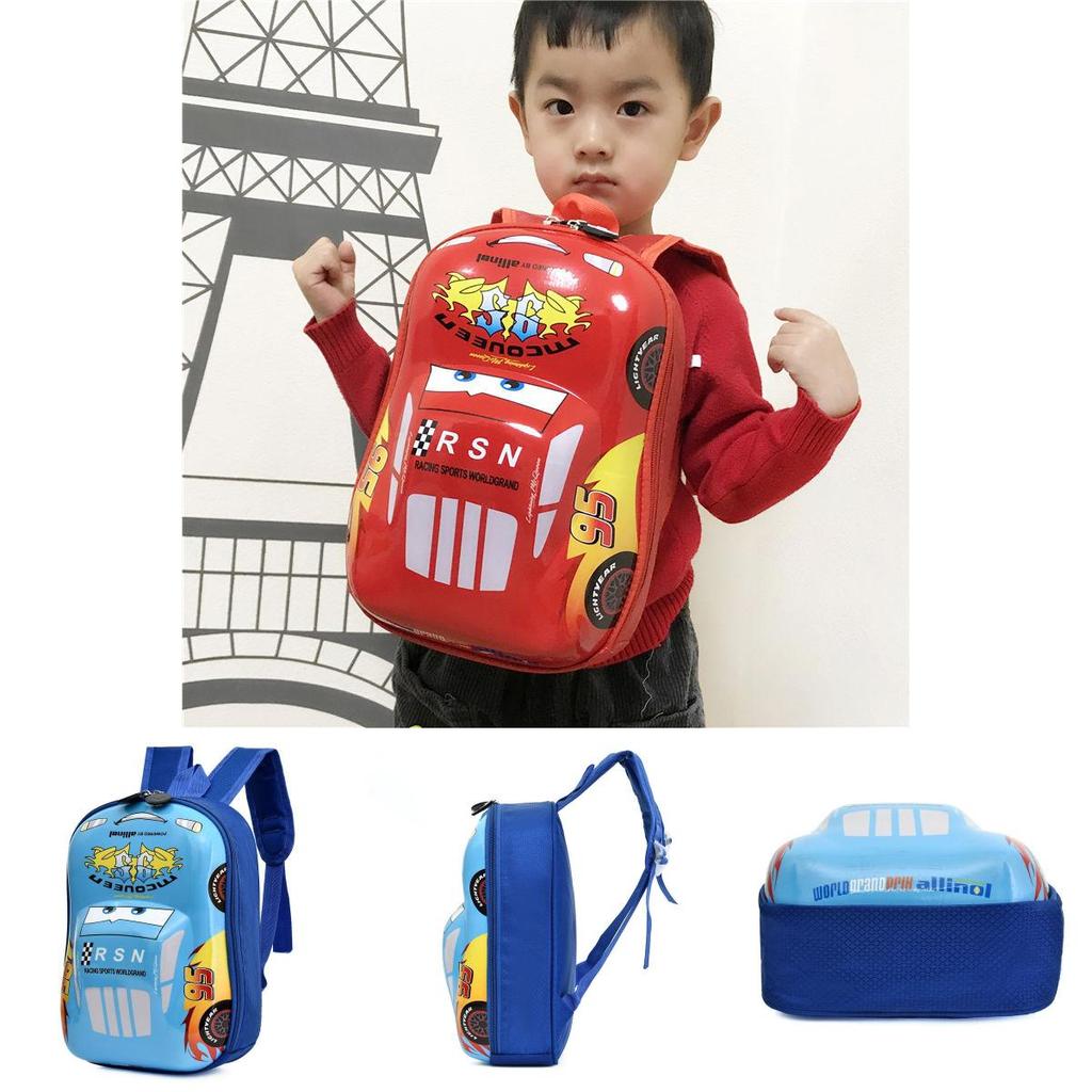 Kids Car Themed School Backpack Eva Material With Breathable Straps For Preschool And Elementary Education