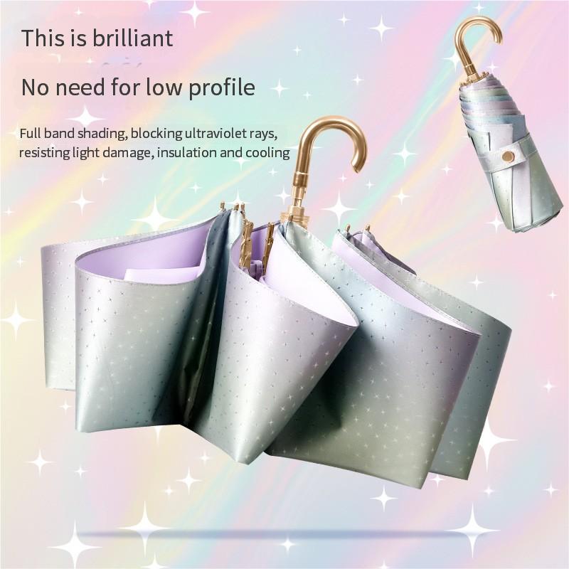 Fantasy Star Gold Hook 50% Off Sun Protection Portable Rain Dual-Purpose Sun Umbrella Business Gift Advertising Umbrella Manufac