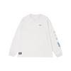 Logo Embroidered Crew Neck Loose Long Sleeve T-Shirt Men Tops White FJ7682-030