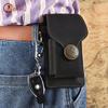 Men's Genuine Leather Fanny Pack: Mad Horse Waist Bag, Belt Loop Phone Holder for Outdoor Sports.