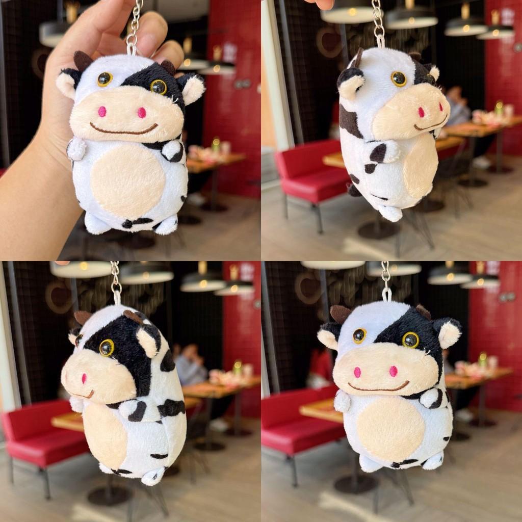 Plush Cow Keychain Cute Animal Pendant For Bags And Gift Giving