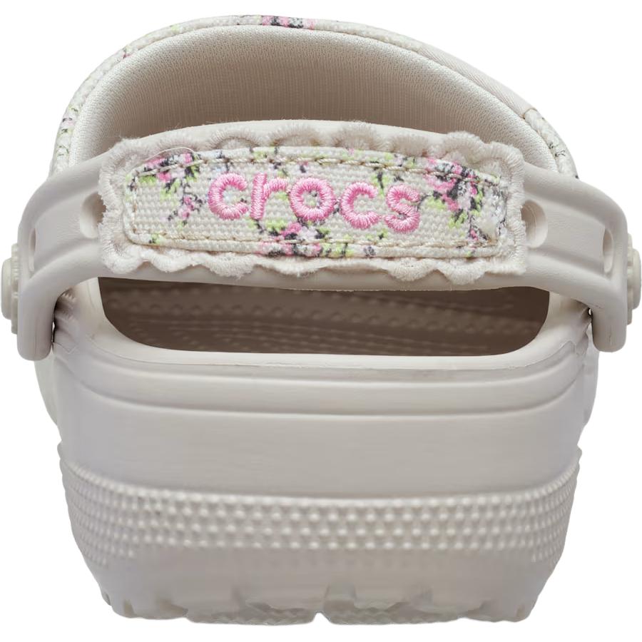 Crocs Классические Садовые Клоги с Цветочным Принтом Удобные Прочные Поддерживающие Уличные Тапочки Детские Клоги Кремовые 213974-2PL