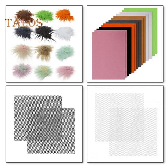 6 шт. набор для кошачьей маски, сделай сам, ручная роспись, пустая кошачья маска с меховыми глазами, сетка, фетровый лист, пушистое животное, терианский маскарадный аксессуар для карнавала, косплея