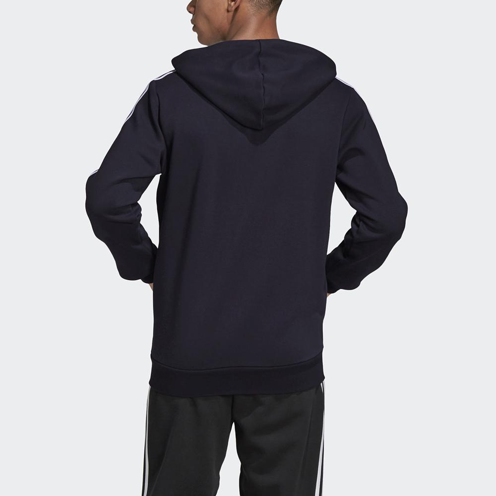 adidas ESSENTIALS E 3S FZ FL Термокуртка с капюшоном и подкладкой из флиса для бега Мужская Черная DQ3101