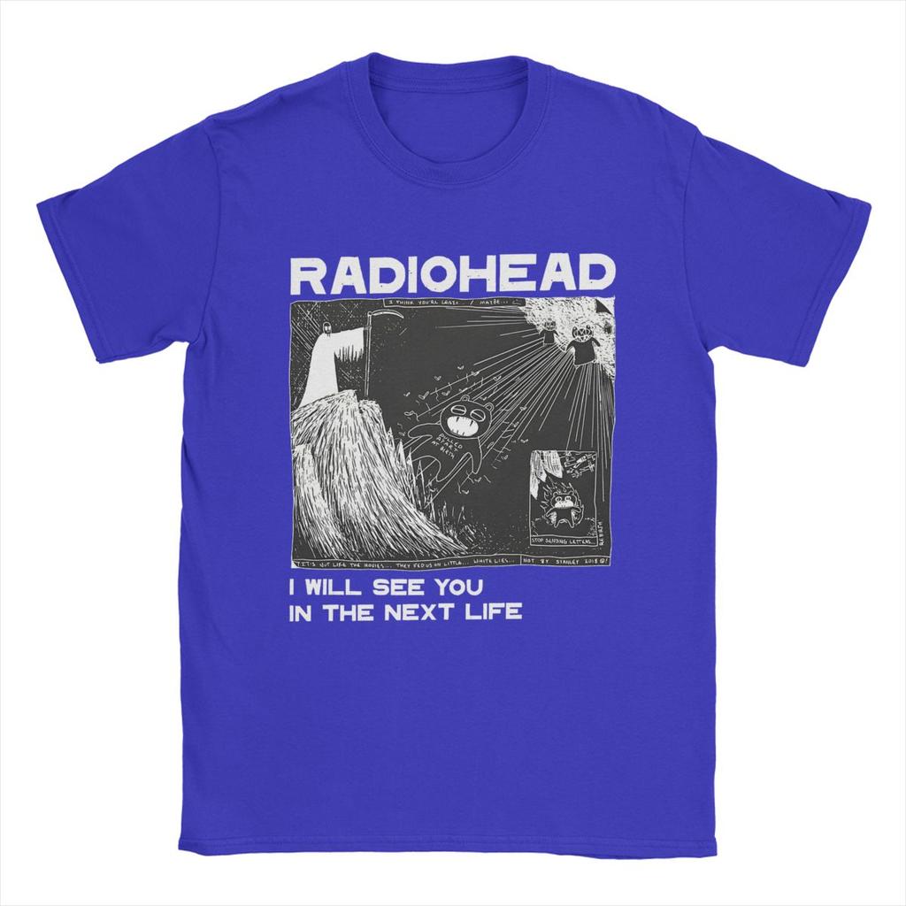 Vintage Radiohead T-Shirt for Men Crew Neck 100% Cotton T Shirt Short Sleeve Tee Shirt Adult Clothing
