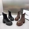 Дизайнерские винтажные зимние женские ботильоны на платформе с высоким каблуком, модные короткие ботильоны с застежкой-молнией, дизайнерские ботинки Botas De Mujer