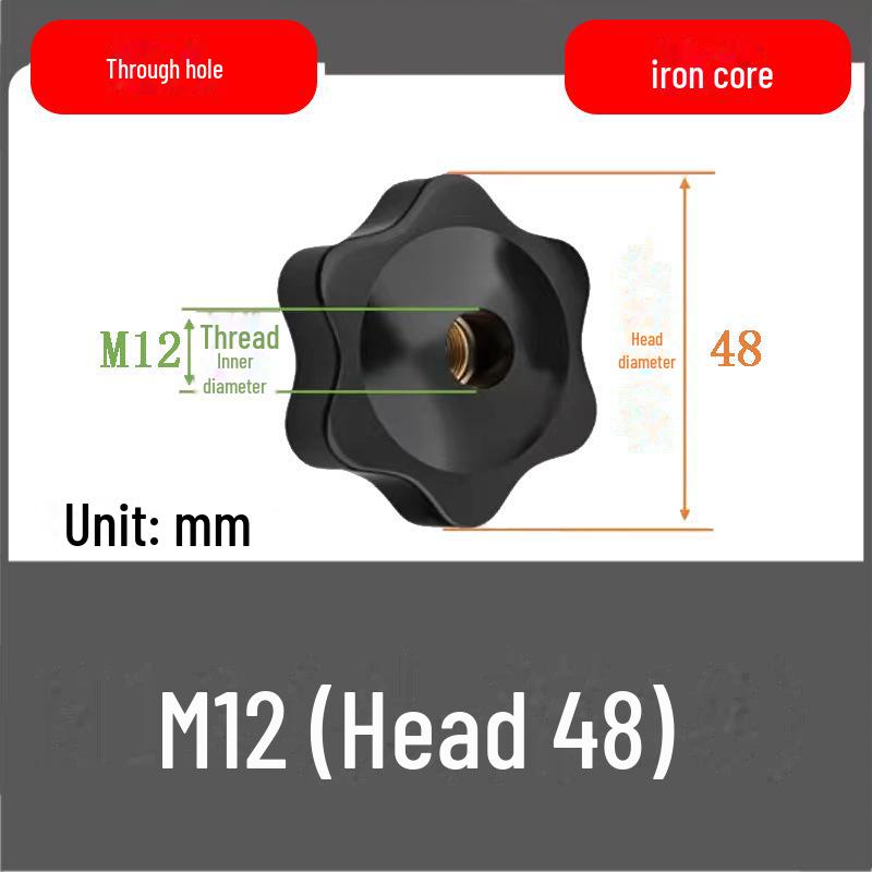 Ручной винт с гайкой и головкой в виде сливы для сквозных/глухих отверстий, размеры M4-M12