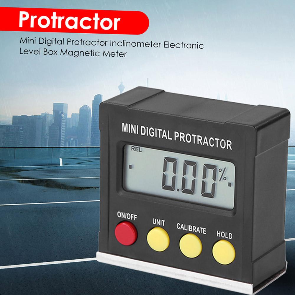 Horizontal Angle Meter Digital Protractor Inclinometer Electronic Level Box Magnetic Base Measuring Tools
