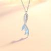 New 925 Sterling Silver Women Necklace Fashion Simple Fish Tail Pendant Beautiful Micro-set Zircon Clavicle Chain Jewelry Gift