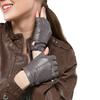 Nappaglo Short Leather Fingerless Gloves with Silk Perfect for and Perfect for and Other Occasions Women's Lining, Summer, Spring, Fall, Commuting,