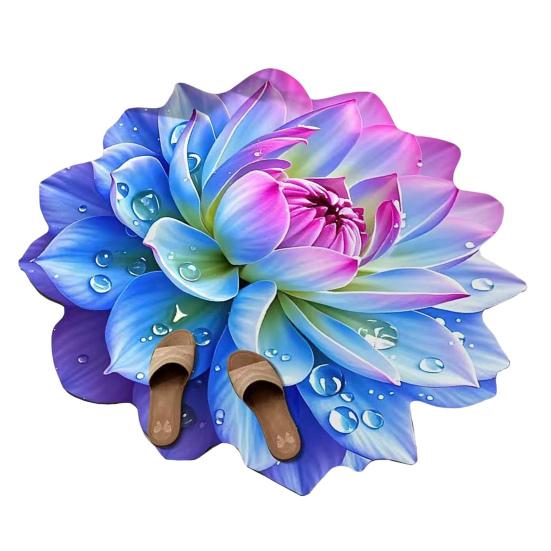 Цветочный коврик для пола Нескользящий Впитывающий коврик для ванной Декоративный 3D Реалистичный узор Цветочный коврик для гостиной Ванной Кухни